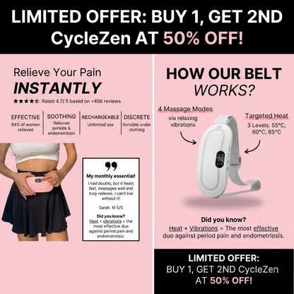 CycleZen - Ceinture chauffante et massante menstruelle