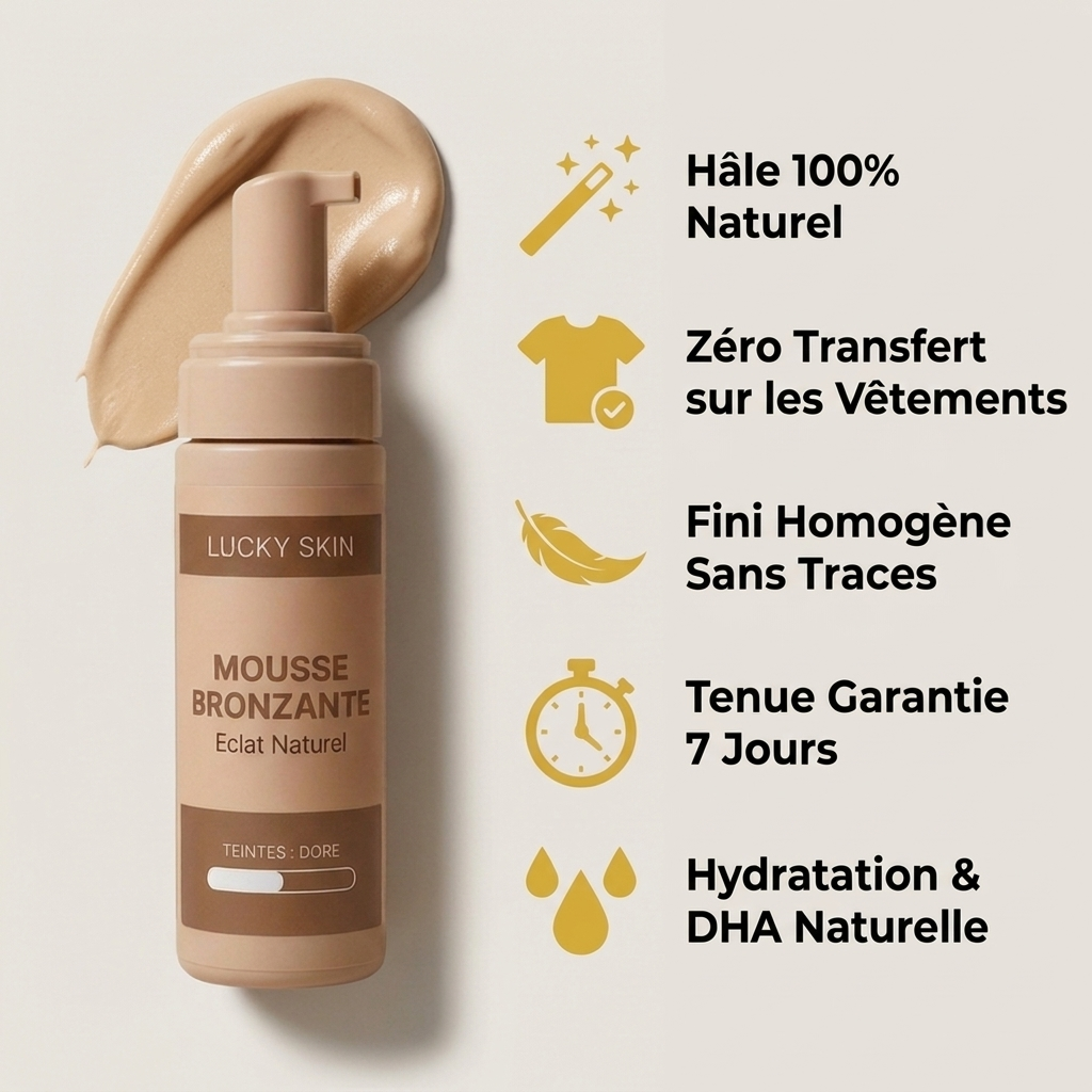 Lucky Skin™ -Le secret d'un bronzage doré sans trace et sans expositions aux UV.