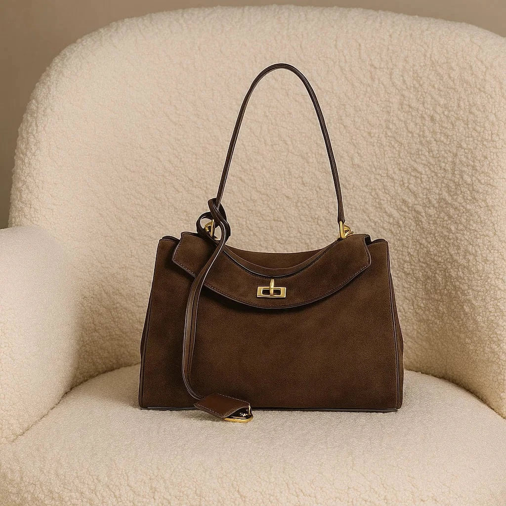 Sac Moira – Cabas daim véritable & intérieur cuir | L’Atelier de Malte Coffee